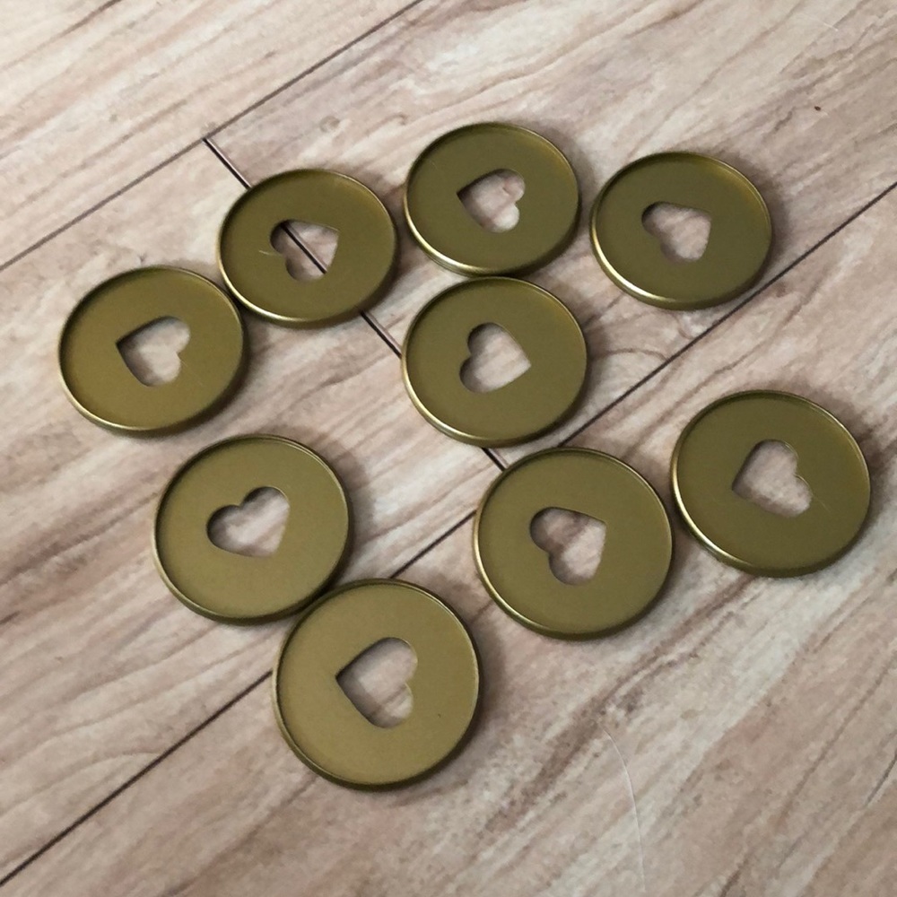 NWOT Happy Planner big gold heart discs